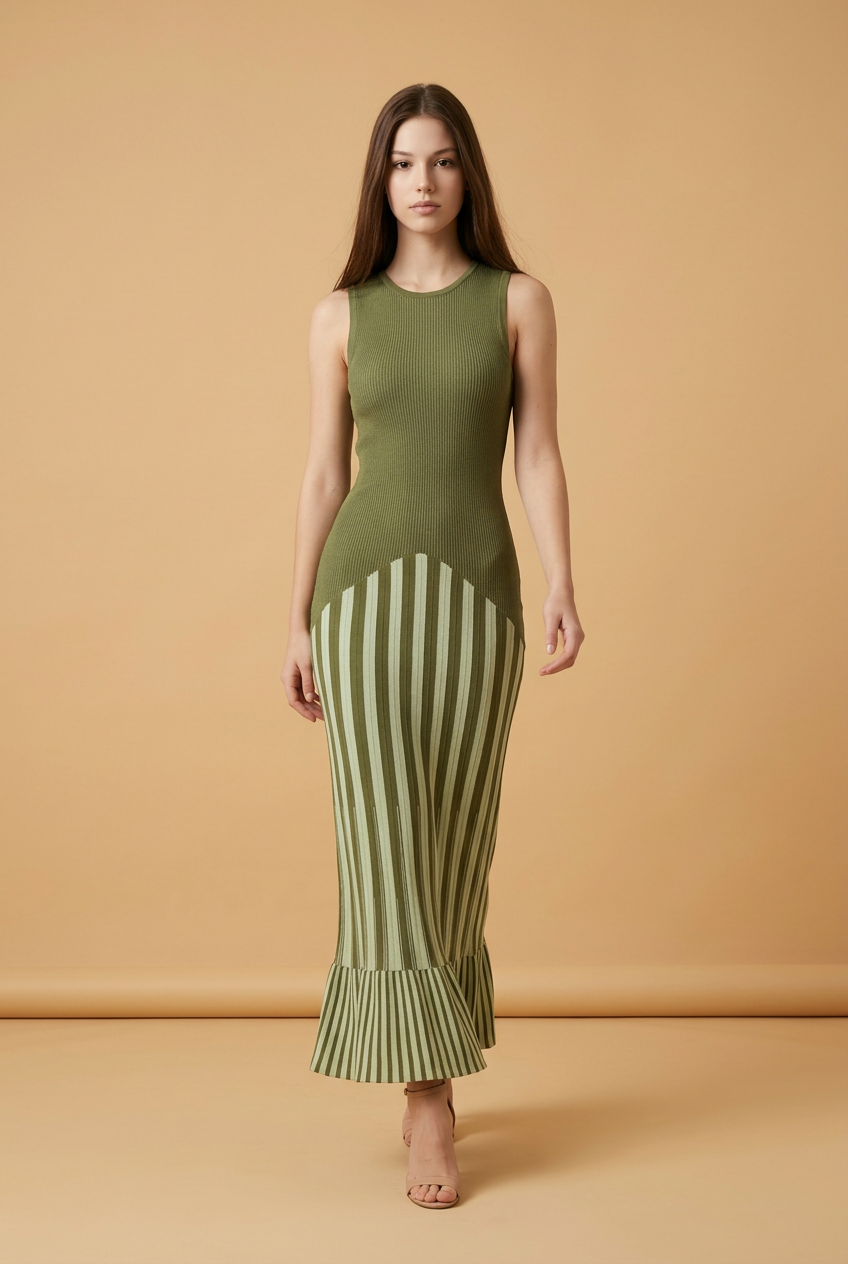 VESTIDO VERDE PUNTO