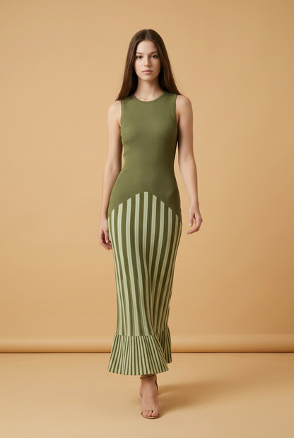 VESTIDO VERDE PUNTO