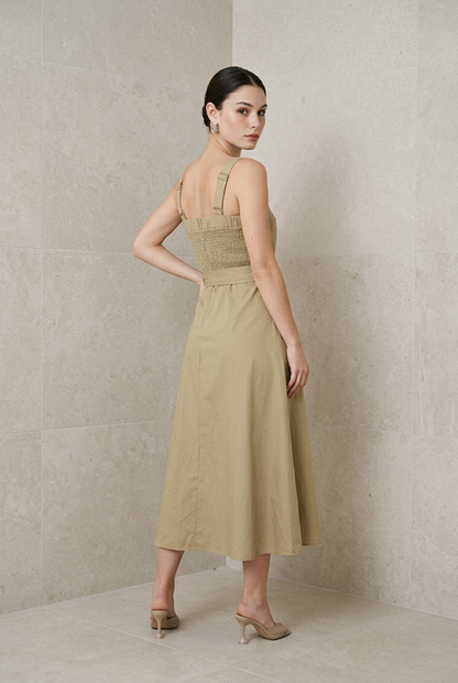 VESTIDO BEIGE MIDI