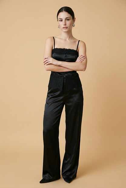 SET SATINADO NEGRO TIRANTES