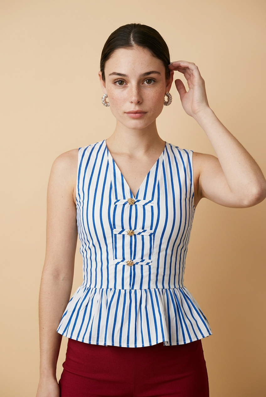 BLUSA RAYAS AZUL