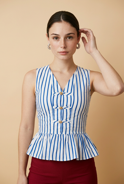 BLUSA RAYAS AZUL