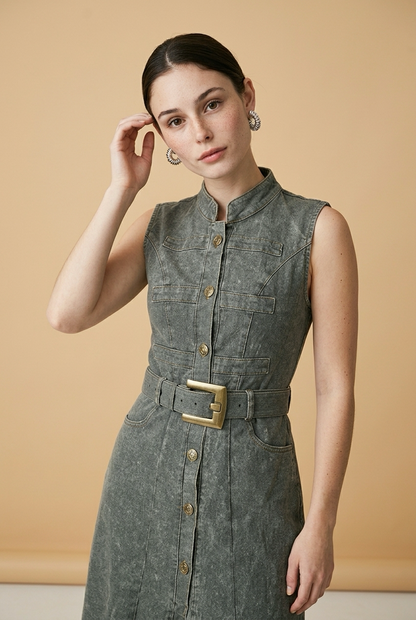 VESTIDO MIDI DENIM