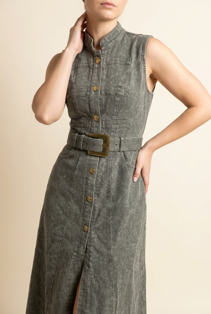 VESTIDO MIDI DENIM