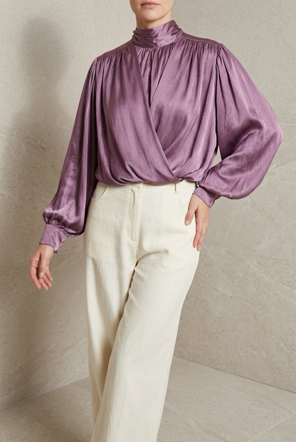 BLUSA ML SATIN MORADA