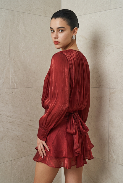VESTIDO ROJO QUEMADO