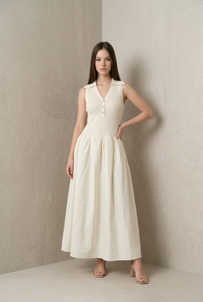 VESTIDO IVORY PUNTO CAMISA