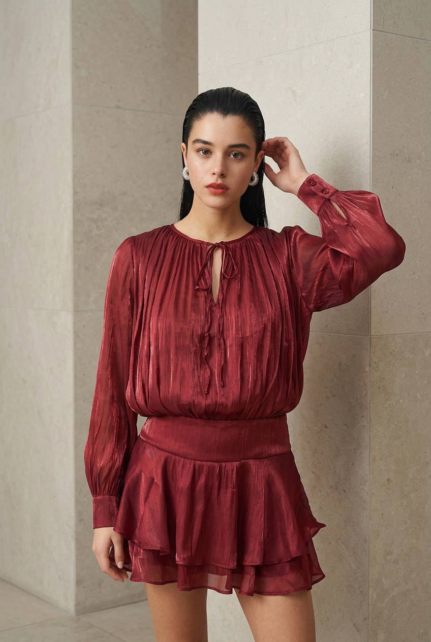 VESTIDO ROJO QUEMADO