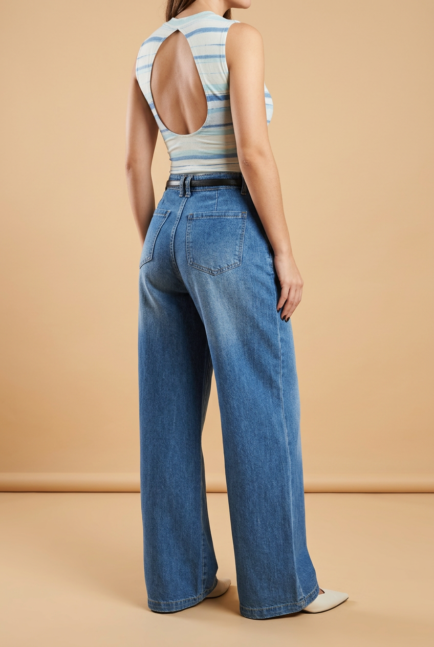 JEANS CINTO MIDI BLUE
