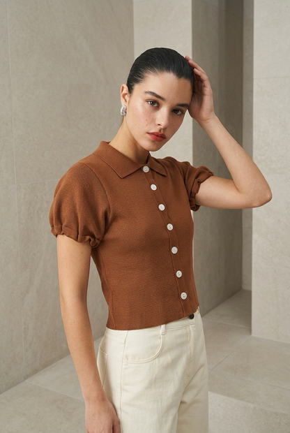 BLUSA MC BOTONES PUNTO