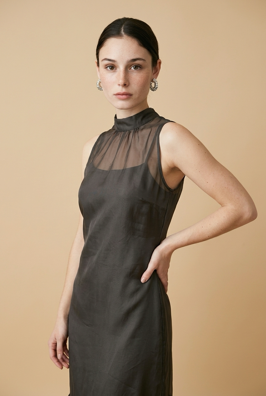 VESTIDO MIDI CAFE