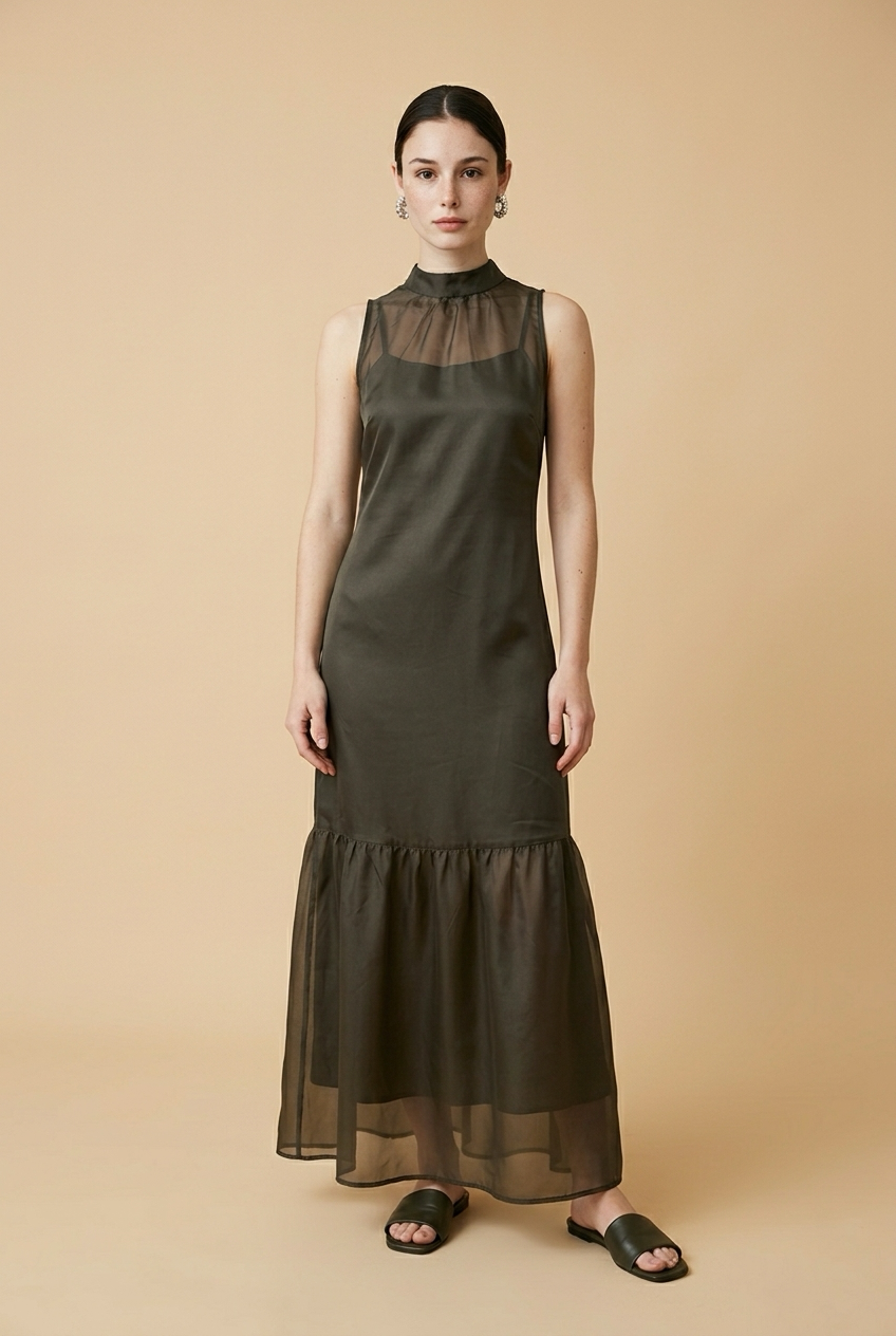 VESTIDO MIDI CAFE