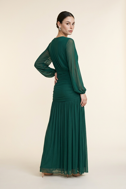 VESTIDO ML DETALLE DORADO