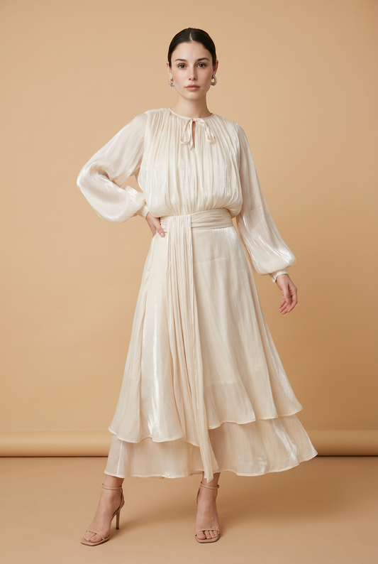 VESTIDO ML BEIGE