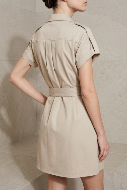 VESTIDO CORTO MC BEIGE