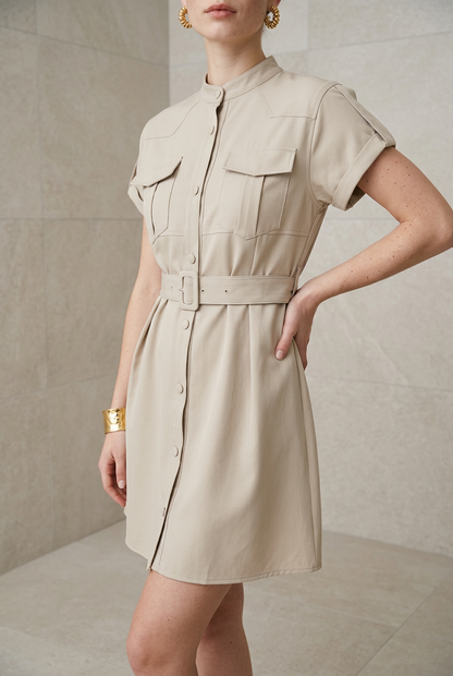 VESTIDO CORTO MC BEIGE