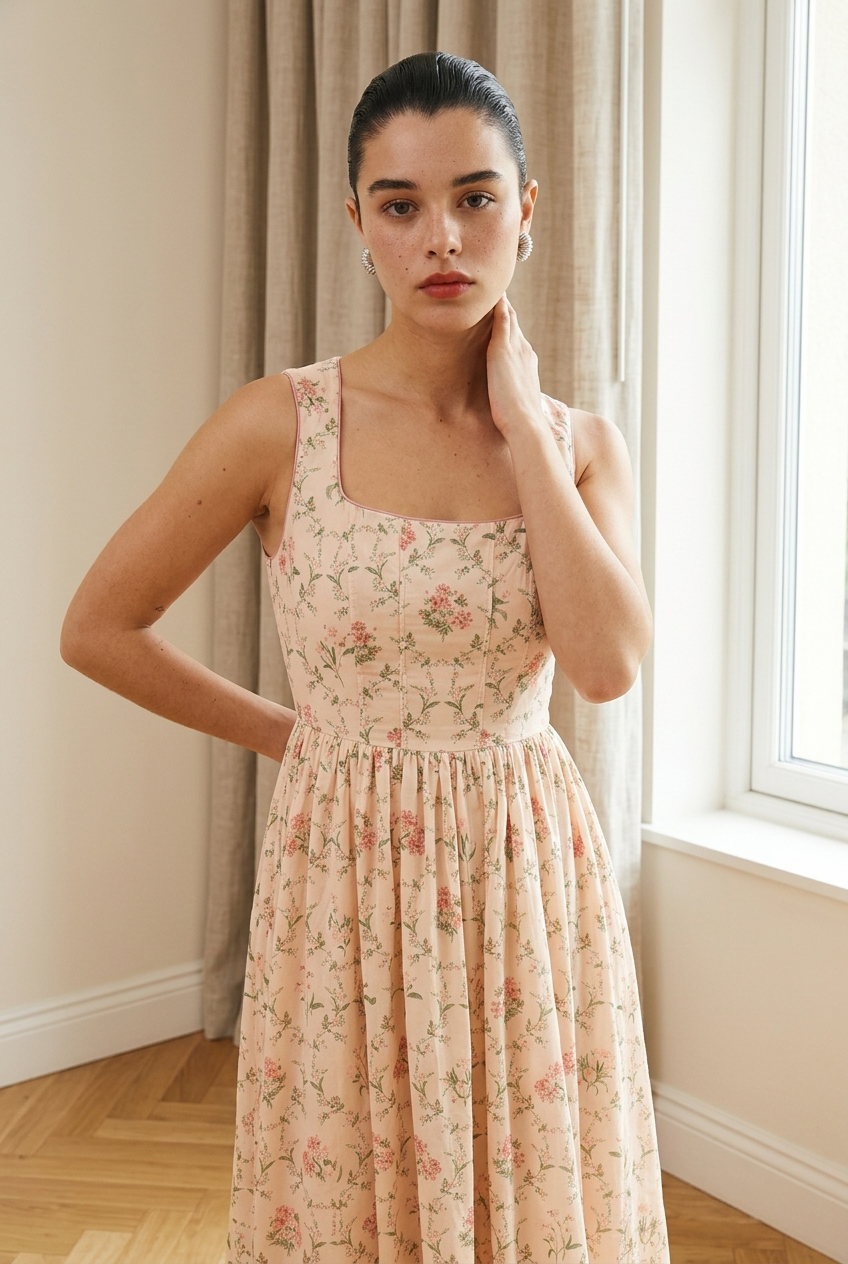 VESTIDO MIDI FLORES