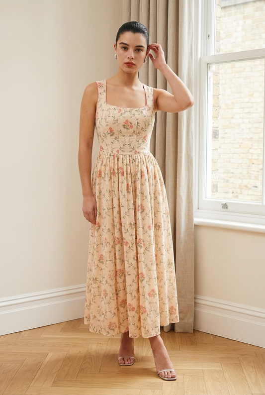 VESTIDO MIDI FLORES