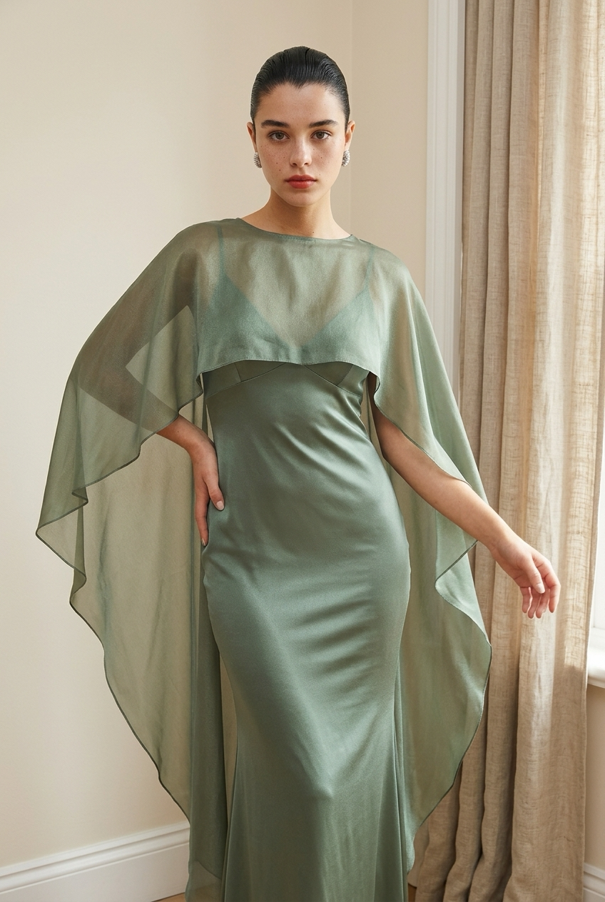 VESTIDO VERDE CAPA