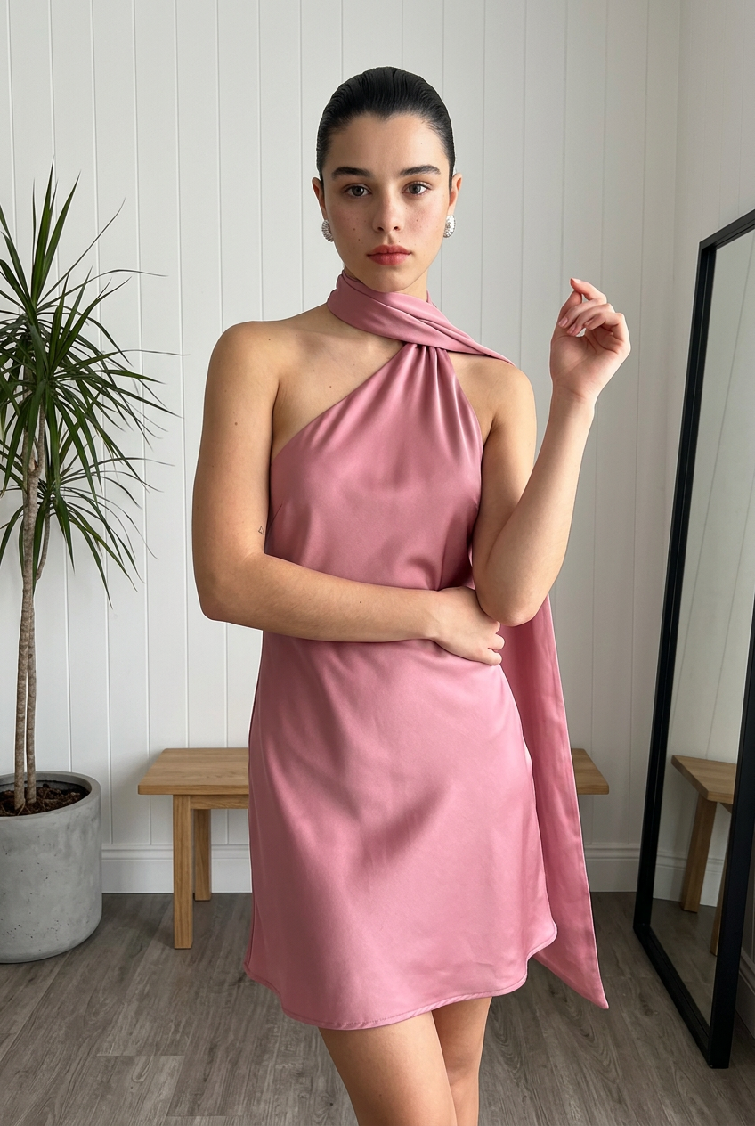 VESTIDO CORTO SATINADO