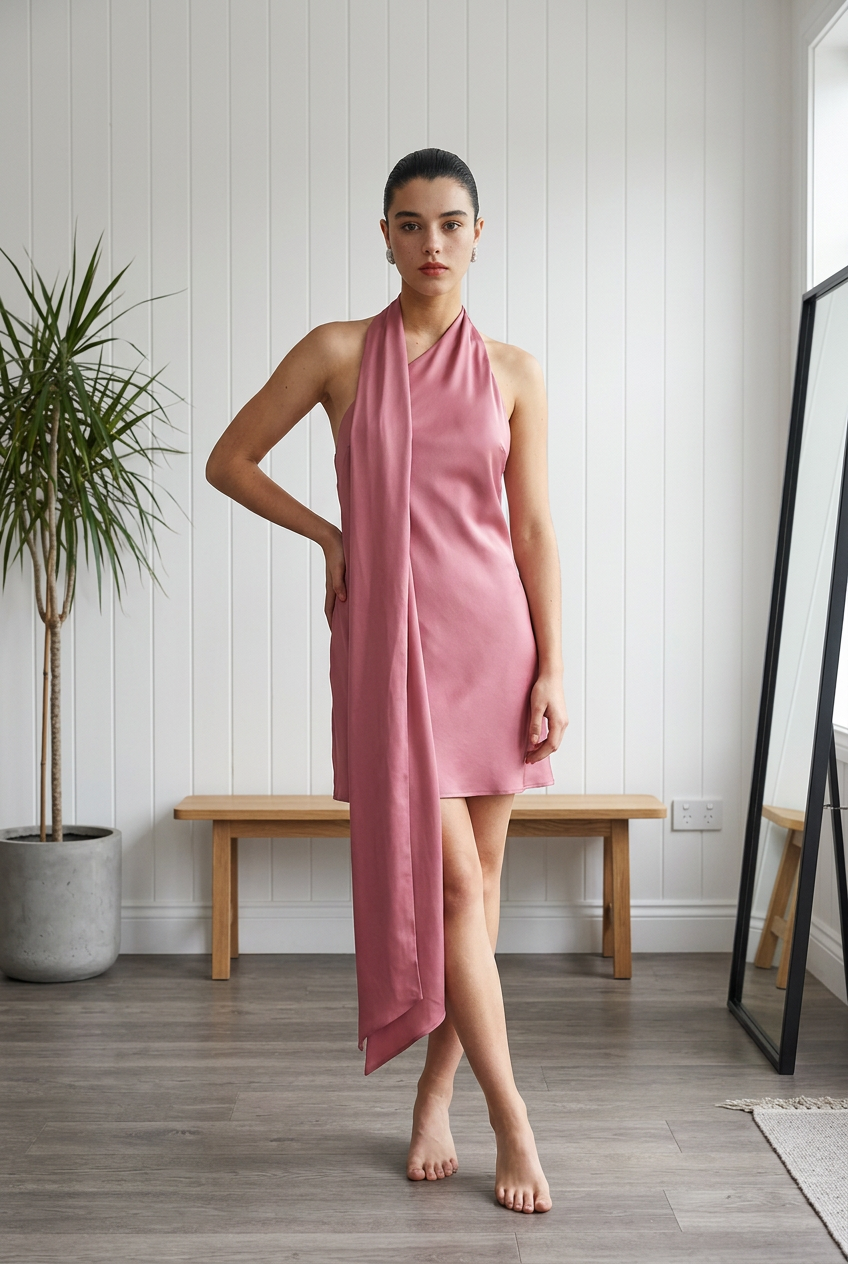 VESTIDO CORTO SATINADO