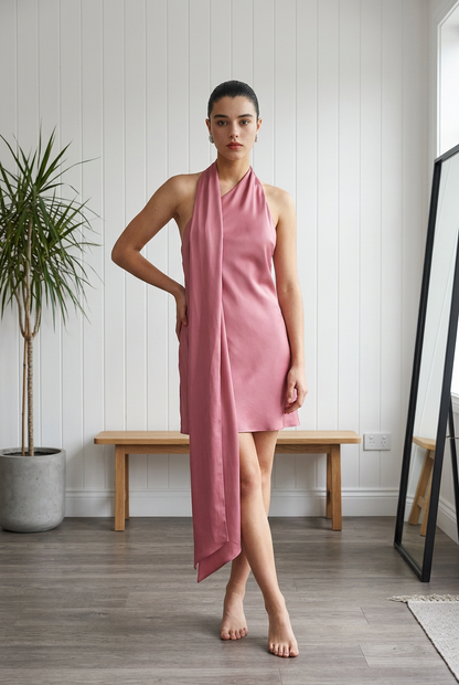 VESTIDO CORTO SATINADO