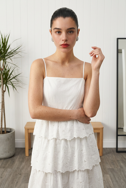 VESTIDO CAPAS BLANCO