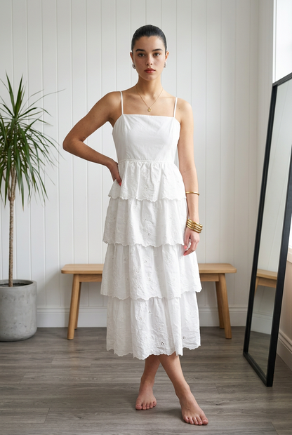 VESTIDO CAPAS BLANCO