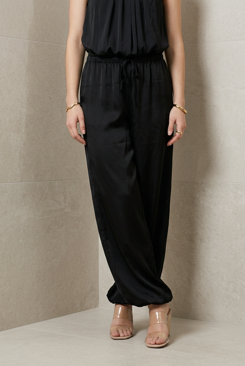 JOGGERS SATINADOS NEGROS