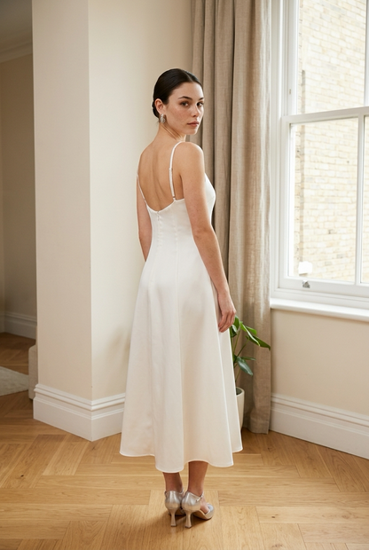 VESTIDO BLANCO MIDI PLAIN