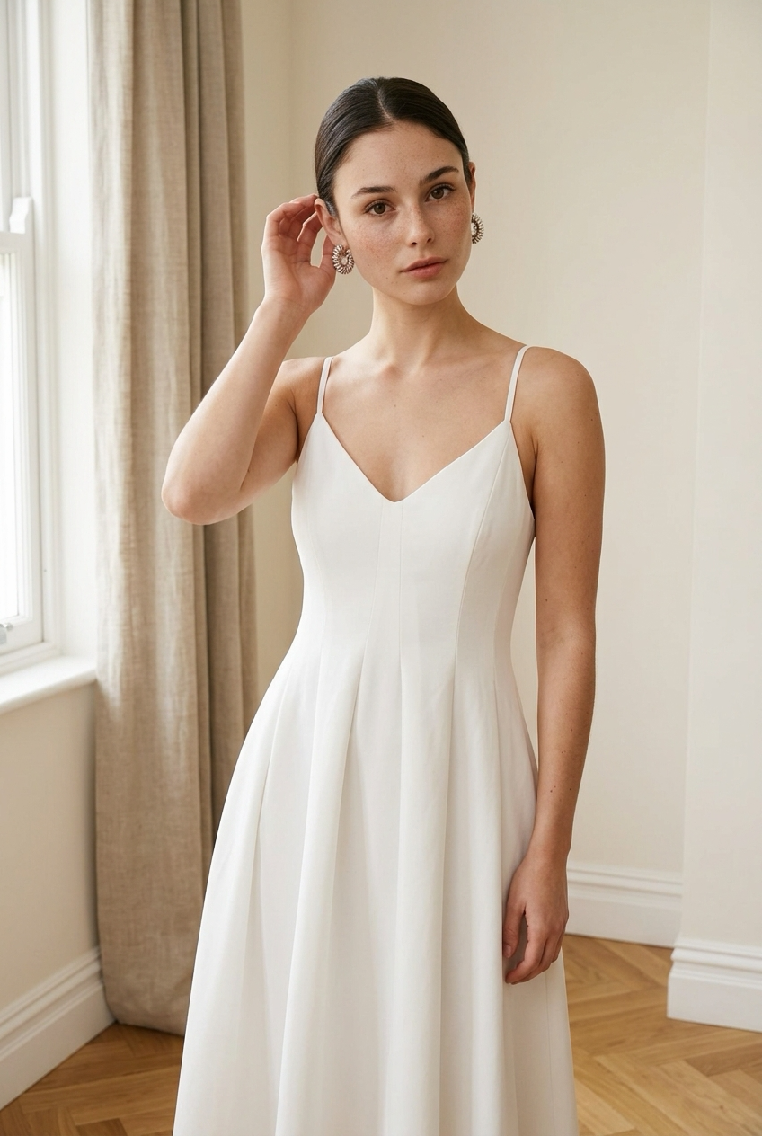 VESTIDO BLANCO MIDI PLAIN