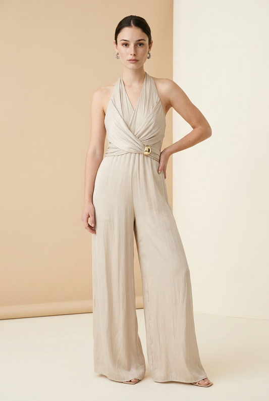 PALAZZO BEIGE HALTER