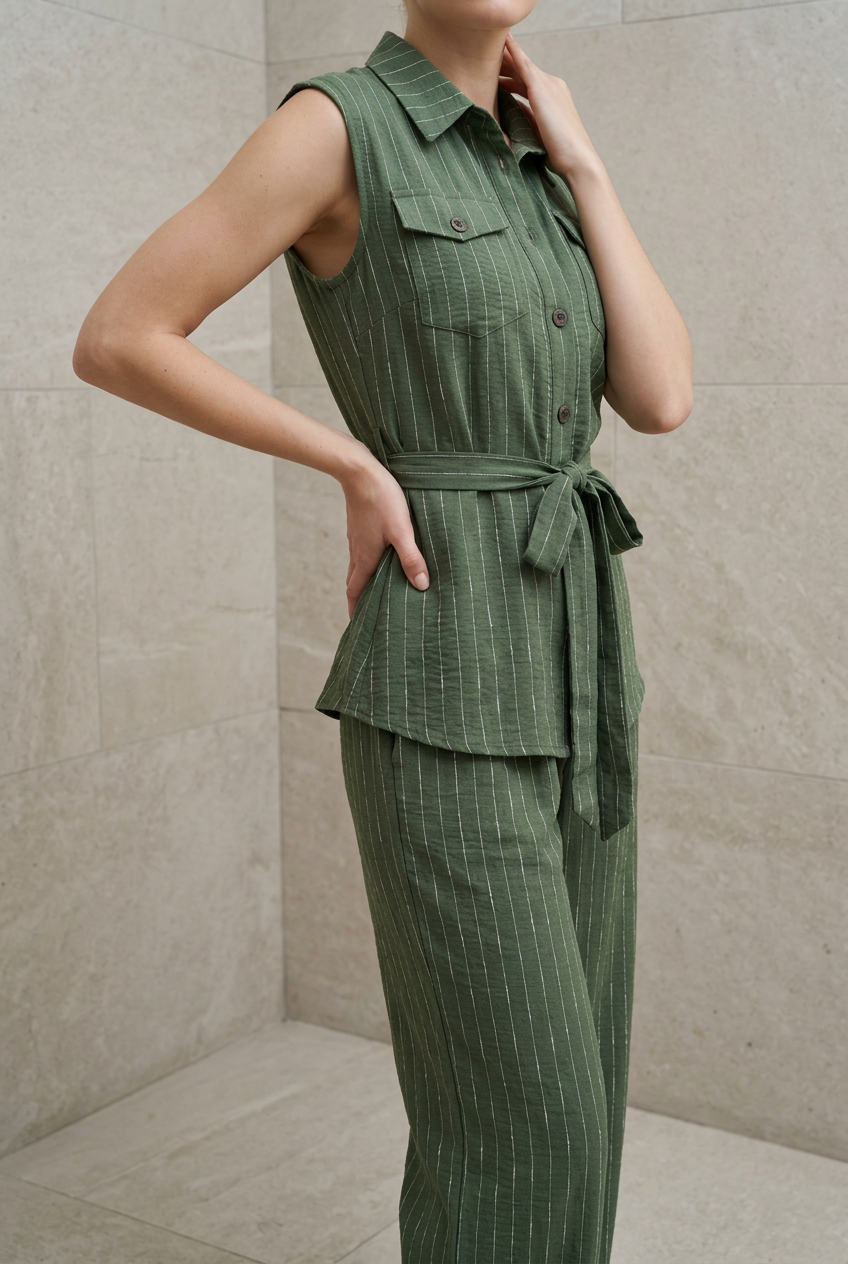 CONJUNTO VERDE RAYAS