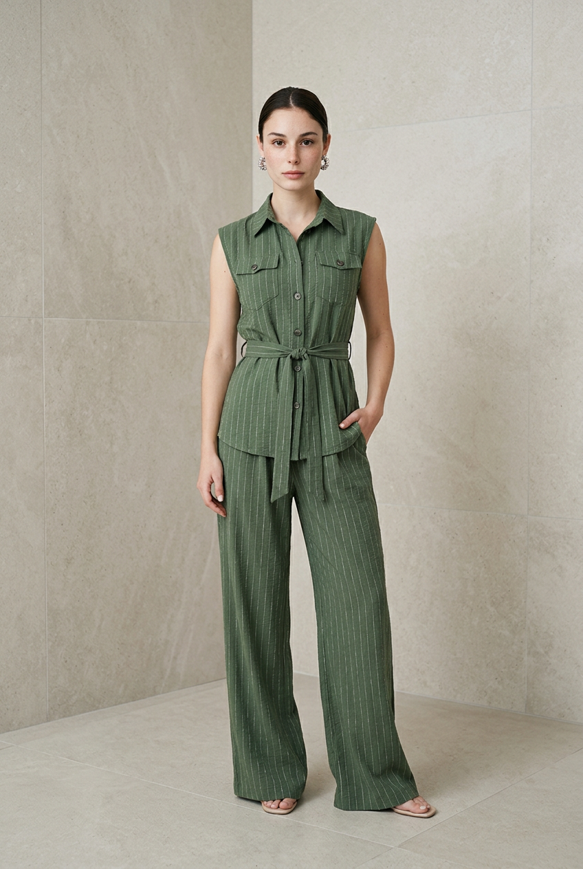 CONJUNTO VERDE RAYAS