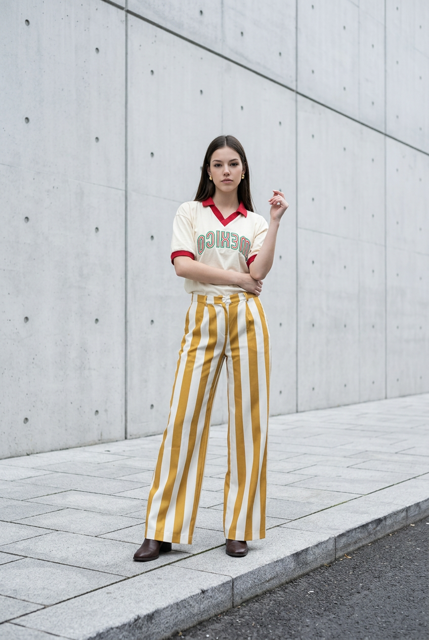 PANTALON RAYAS CAMEL